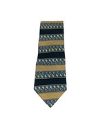 Perry Ellis Blue Gold Horizontal w Drops Design Neck Tie Necktie 55  x 4” - £10.86 GBP