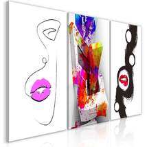 Tiptophomedecor Stretched Canvas Nordic Art - Abstract Faces And Blocks - Stretc - £78.55 GBP+
