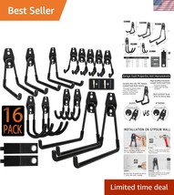 16 Pack Heavy-Duty Steel Garage Storage Hooks - Non-Slip, Wall Mount Sol... - $39.00