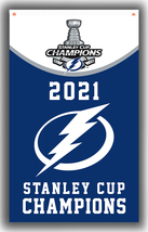 Tampa Bay Lightning Hockey Stanley Cup Champions 2021 Flag 90x150cm3x5ft banner - £11.95 GBP