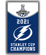 Tampa Bay Lightning Hockey Stanley Cup Champions 2021 Flag 90x150cm3x5ft... - £11.76 GBP