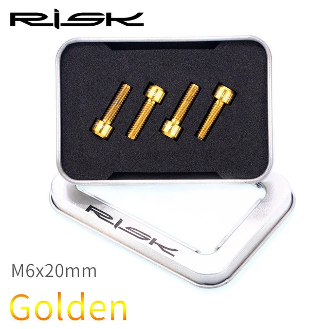 RISK 4pcs M6*18mm M6*20mm Titanium Alloy Bolt for Disc ke Caliper Clamp MTB Bike - £88.56 GBP