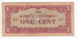 Malaya, One Cents, 1942 The Japanese Government, Red Series Bp - WWII, P... - $13.92