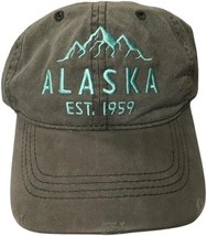Quality Ball Cap Hat Alaska Baseball Cap Adjustable Summit Mountain Grey Aqua - £21.01 GBP