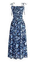 NEW JCrew Women’s Blue Floral Smocked Midi Beach Dress Size M NWT - £46.92 GBP