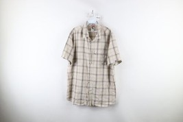 Vintage The North Face Mens Size XL Spell Out Collared Camp Button Shirt Plaid - £30.89 GBP