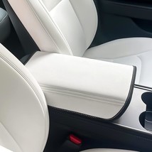 Car Armrest Cover For Tesla Model 3 Model Y 2017-2021 2022 2023 2024, White - £30.84 GBP