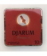 Vintage  DJARUM CIGARETTE Tobacco EMPTY Tin Red Square w Original Foil - £18.77 GBP