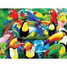 FRAMED CANVAS ART PRINT giclee exotic tropical birds rainforest parrot toucan - £31.74 GBP+