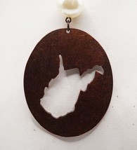 West Virginia State Reverse Cutout Necklace Handmade Statement Pendant - £19.56 GBP