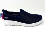 Skechers Go Walk Joy Navy White Womens Size 8.5 Wide Width Slip On Shoes - $49.95