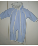 COLUMBIA INFANT BLUE/WHITE FLEECE ZIP HOODED BUNTING-12 MO-BARELY WORN-N... - $22.95 CAD