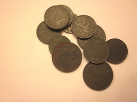 Coins Belgium Antiques 1940&#39;s Set Of 11 Souvenirs Collectibles #59C - £14.45 GBP