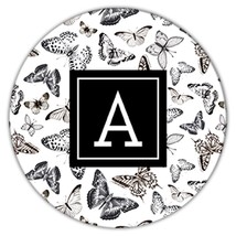 Butterfly Silhouettes : Gift Coaster Black White Types Monarch Swallowtail Home  - £3.98 GBP
