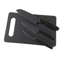 Oster Slice Craft 4 Piece Cutlery Knife Set with Cutting Board in Black - $59.97