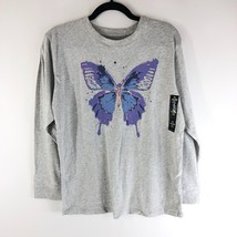 Art Class Girls T Shirt Long Sleeve Butterfly Heathered Gray S 6/6X - £3.92 GBP