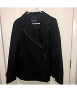 American Eagle Outfitters Wool Blend Double Breasted Pea Coat Black LARGE - €13,52 EUR