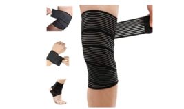 Extra Long Elastic Knee Wrap Compression Bandage Brace Support for Legs, Plantar - £9.75 GBP