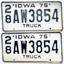 1975 United States Iowa Delaware County Truck License Plate 28 AW3854 - $25.73