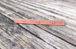 Antique Pink Enamel Guilloche Victorian Seed Pearl 14K Yellow Gold Bar Pin - £413.15 GBP