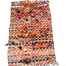 Woven Rag Rug Colorful 29 x 48 Hippie Boho Bohemian Moroccan - £139.36 GBP