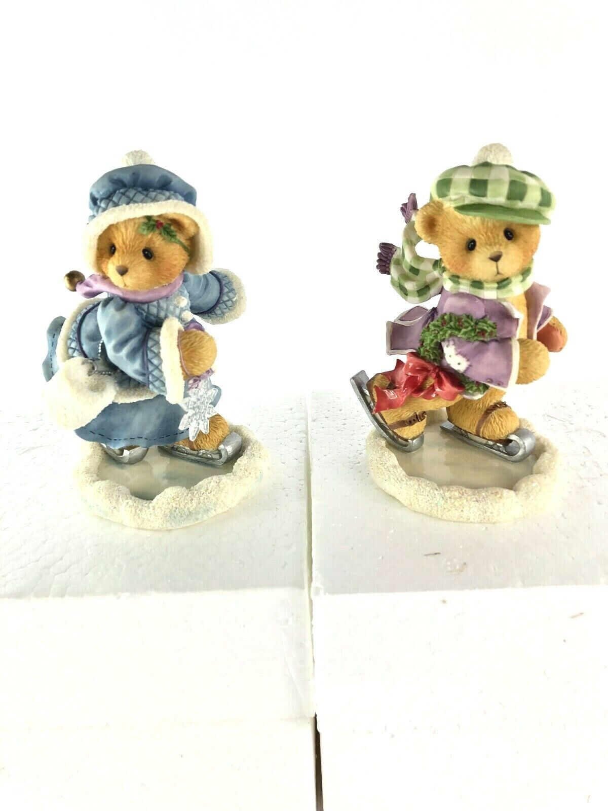 2 Cherished Teddies Candace and Adam New in Box Vtg 1997 Skating on Ice 269778 - £30.93 GBP