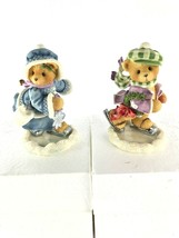 2 Cherished Teddies Candace and Adam New in Box Vtg 1997 Skating on Ice 269778 - $39.38