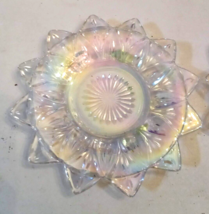 Federal Iridescent Glass Petal Plate MCM VTG Pearlized Atomic Rainbow Sunburst - £15.51 GBP