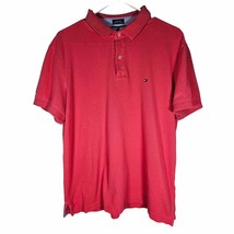 Tommy Hilfiger 1985 Polo Shirt Logo Size Large Pink Totally 80&#39;s - $11.52