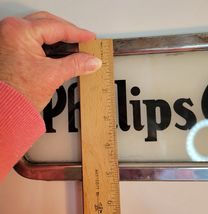 1940's Phillips 66 Glass Insert In Metal Frame Displayed at Top of Gas Pump image 8