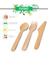 DISPOSABLE WOODEN SPOON &amp; FORK SET-160MM LARGE SIZE (PACK OF 200 PCS) - $34.51 CAD