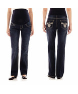 Tala Maternity Jeans Womens Size Small Bootcut Dark Denim Overbelly Bead... - £9.34 GBP