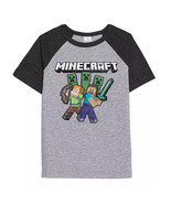  Minecraft Raglan Graphic Tee T-Shirt Size -4 (P) - £9.90 GBP