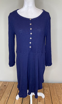 Blu Pepper NWT Women’s Long sleeve Ribbed babydoll Stretch Dress Size S Navy K6 - £12.05 GBP