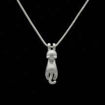 Hang In There Kitty Necklace 17&quot; Chain Tiny Cute Hanging Cat Pendant Pet Lover - £6.29 GBP