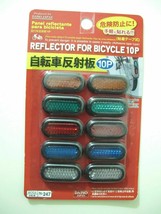 Bicycle Reflectors for Wheels and Bike Body 5 colors 10pcs 3cmx1cm with Adhesive - £7.07 GBP