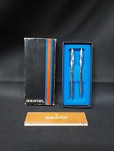 Vintage Sheaffer Chrome Pen &amp; Pencil Set White Dot Original Box  - £8.87 GBP