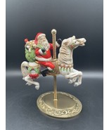 Vintage Homco Santa Claus Riding a Carousel Horse on Brass Stand #5117 F... - £21.84 GBP