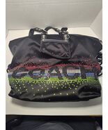 Coach Black Satin Rhinestone Tote Bag C0969-13841 Leather Trim NWOT  RARE - $197.99