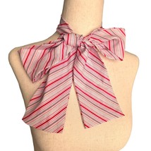 Scarf Women Tie Accessory Striped Design Red Diagonal Stripes 3&quot; x 27&quot; N... - £11.75 GBP