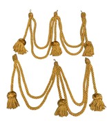 Vintage Gold Curtain Tassel Tiebacks Set of 2 with Elegant Loops &amp; Plush... - $49.90 CAD