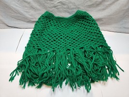 Vintage Handmade Knitted Child Poncho Green One Size - £7.58 GBP