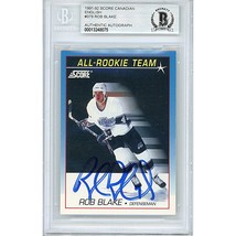 Rob Blake Los Angeles Kings Auto 1991 Score Hockey On-Card Autograph Beckett LA - £62.18 GBP