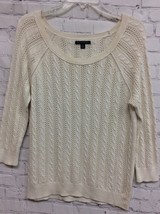 American Eagle Outfitter Womens Ivory Cream Cable Knit Pullover Sweater SP - £3.89 GBP