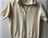 Berdorf Goodman Short Sleeved Polo Shirt Sweater Butter Yellow Knit Sweater - $13.77