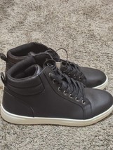 Goodfellow &amp; Co Men&#39;s Drew High-Top Boots Black Faux Leather Sneakers Size 9 - £15.58 GBP