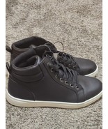 Goodfellow &amp; Co Men&#39;s Drew High-Top Boots Black Faux Leather Sneakers Si... - £15.45 GBP