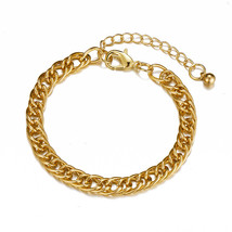 VAGZEB Punk Vintage Metal Big Thick Chain Bracelet for Women Retro Geometric Met - £10.45 GBP