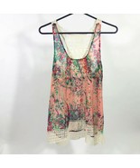Collective Concepts Multi Color Abstract Hi-Low Crochet Women&#39;s Tank Top... - $27.77 CAD
