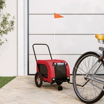 Pet Bike Trailer Red and Black Oxford fabric, iron, PVC Durable - $145.49